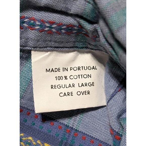 Vintage L.L. Bean Portugal Plaid Button Down Shirt Men’s Large 100% Cotton LS - Picture 5 of 9